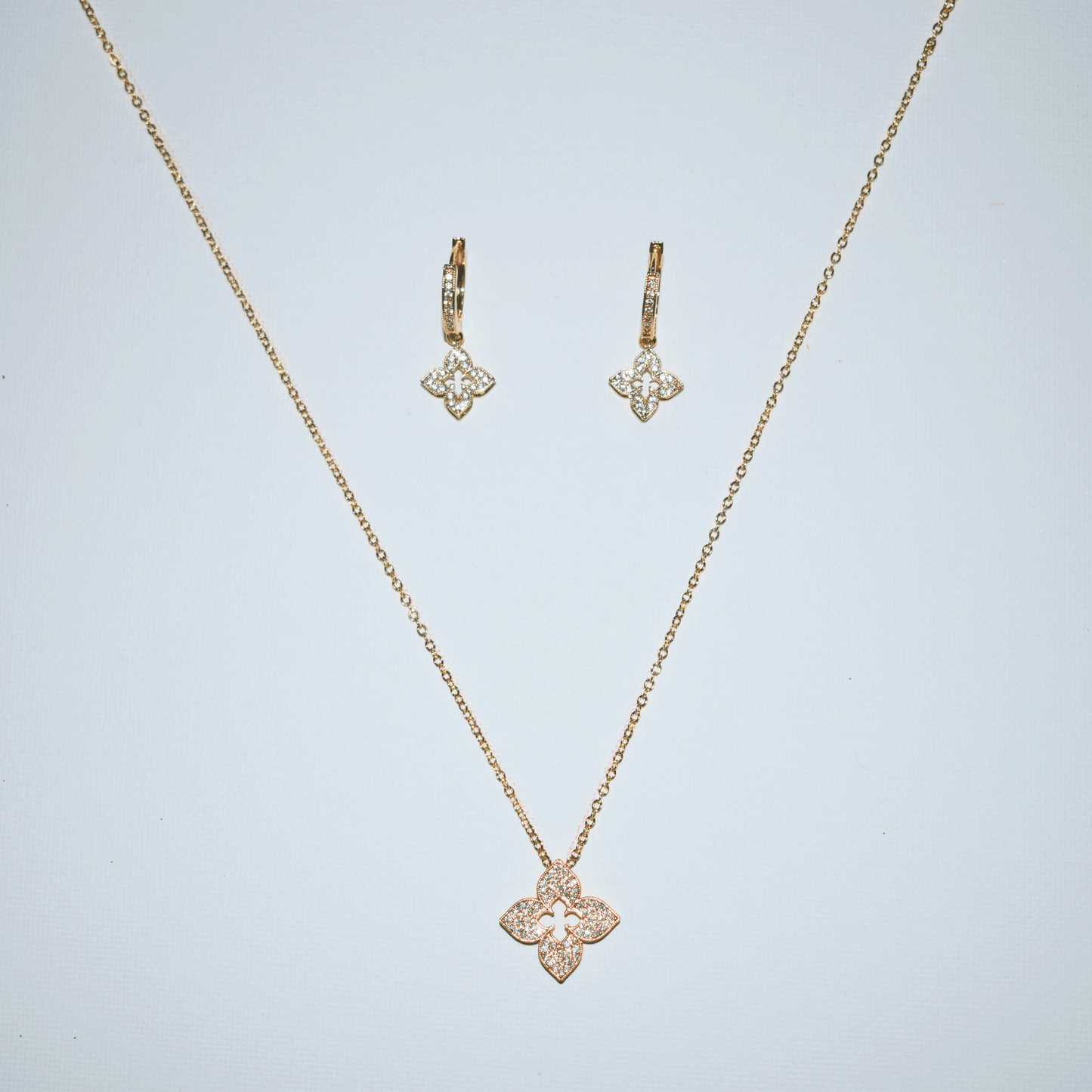 Solitaire Spark Earring & Necklace Set