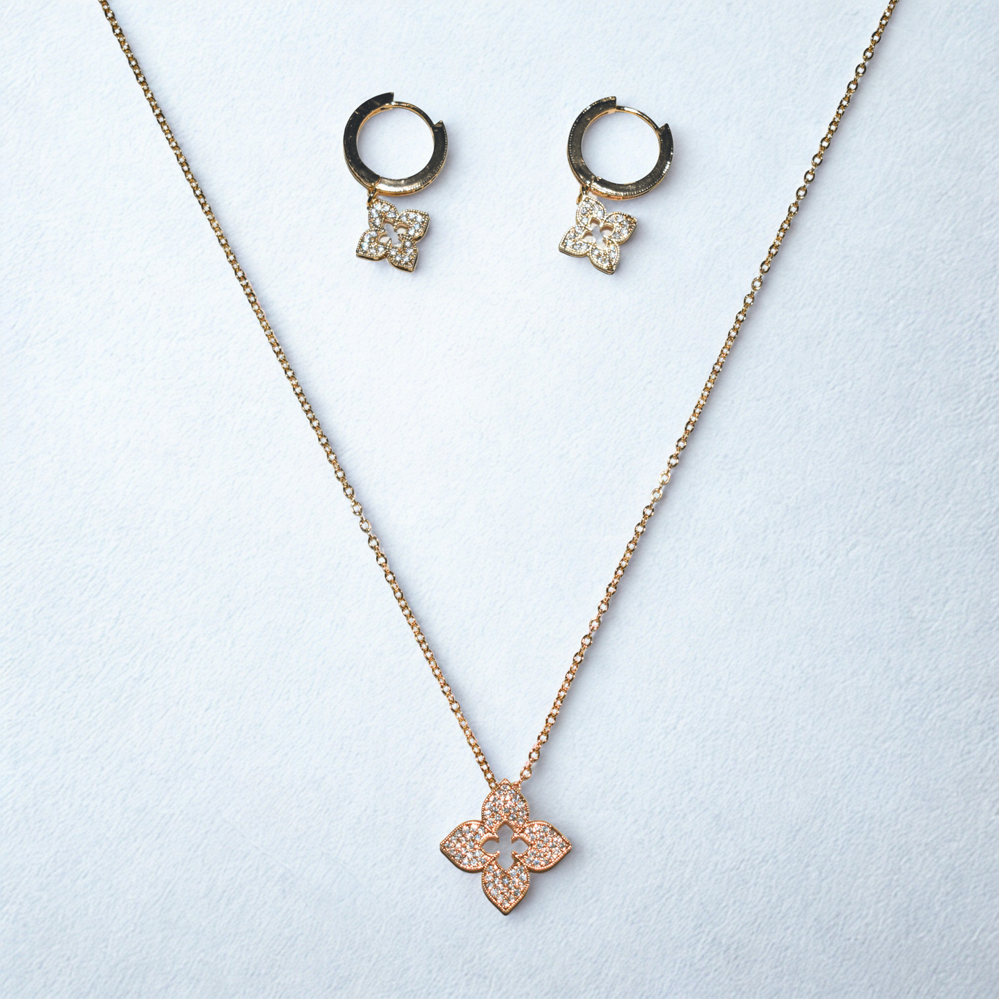 Solitaire Spark Earring & Necklace Set