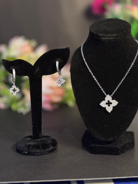 Solitaire Spark Earring & Necklace Set