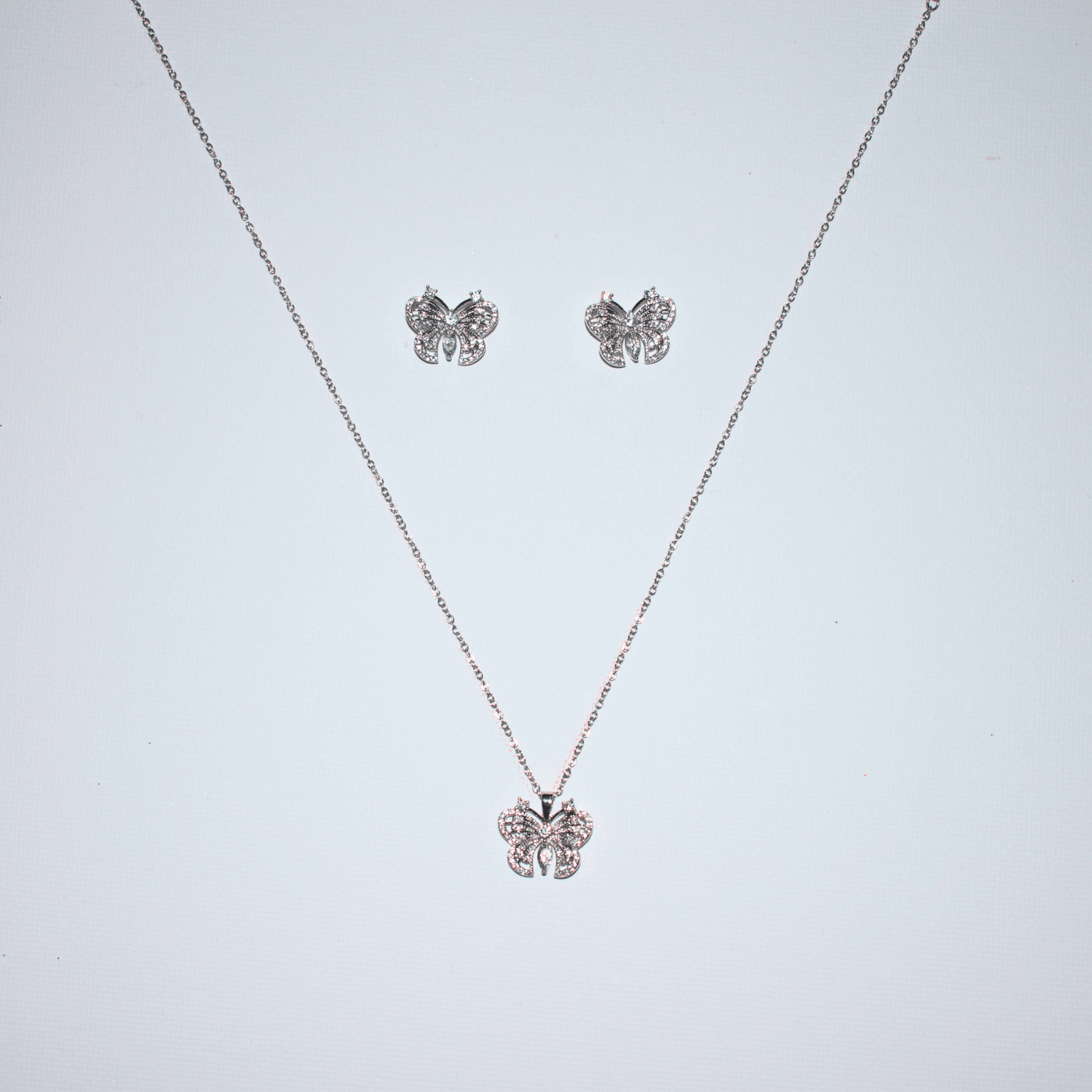 Butterfly Charm Necklace Set