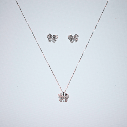 Butterfly Charm Necklace Set
