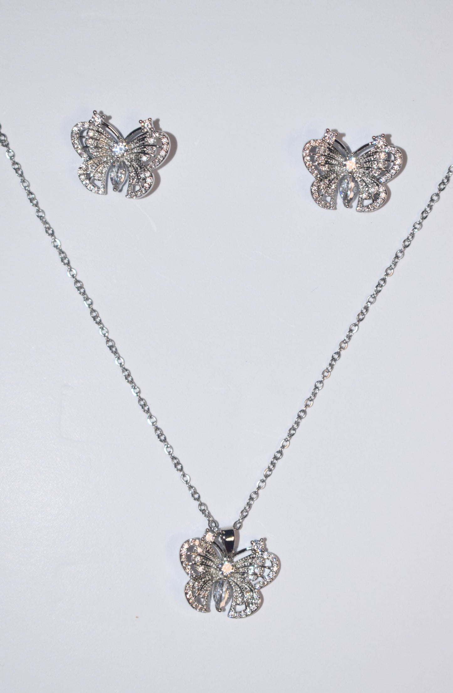 Butterfly Charm Necklace Set