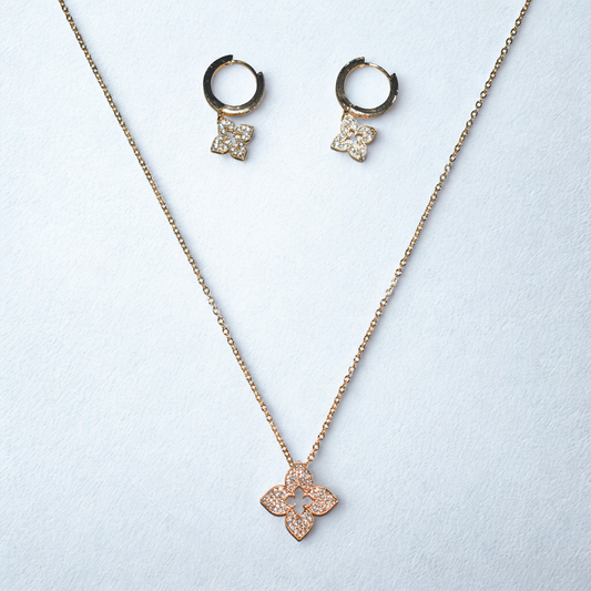 Solitaire Spark Earring & Necklace Set
